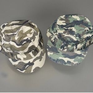 Newsboy Cap Hat 2 Green Camo 90’s vtg One Size